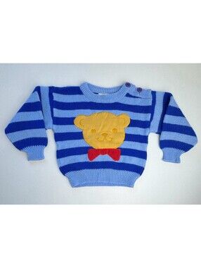 Quiltex Vintage Bear Striped Sweater Size 2